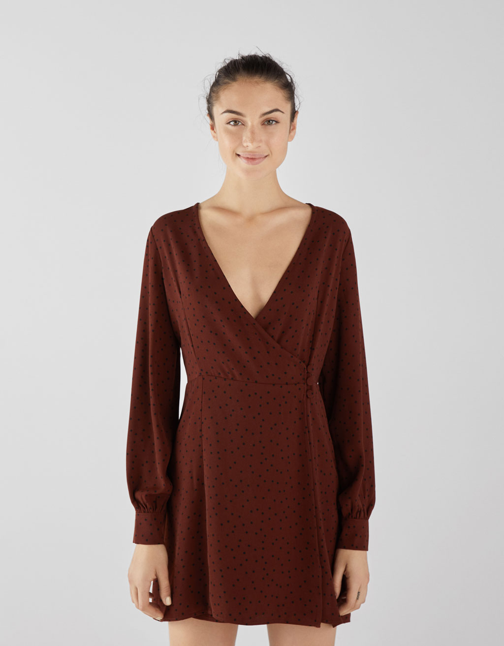 wrap dress with buttons