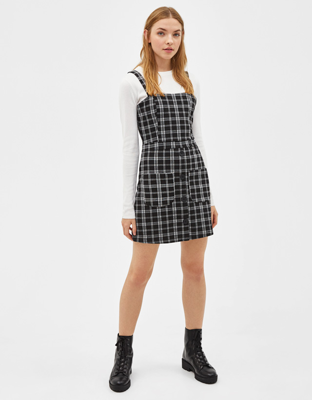 pinafore dress bershka