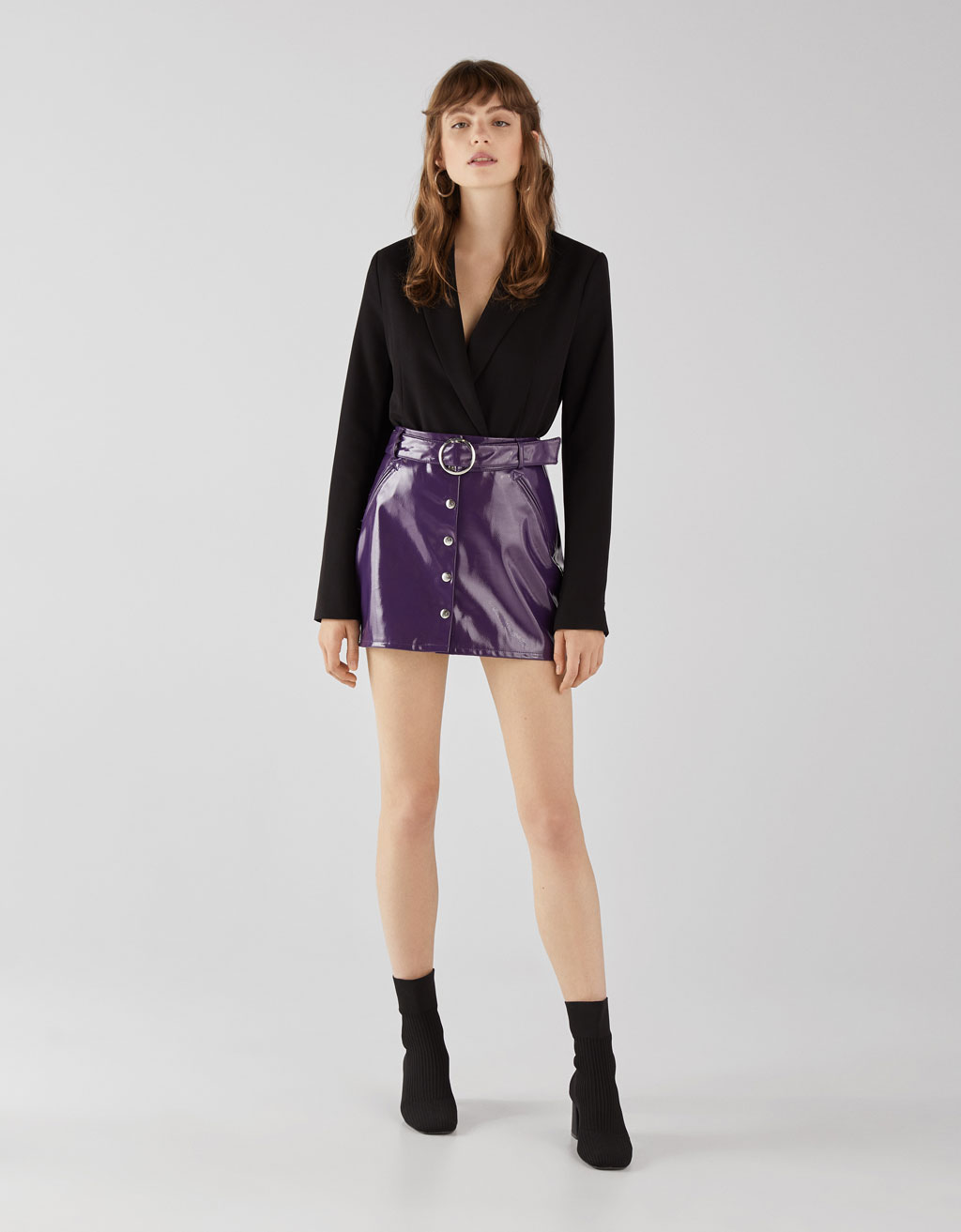 bershka vinyl skirt