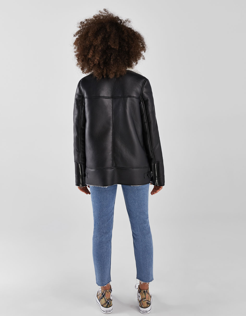 bershka shearling jacket
