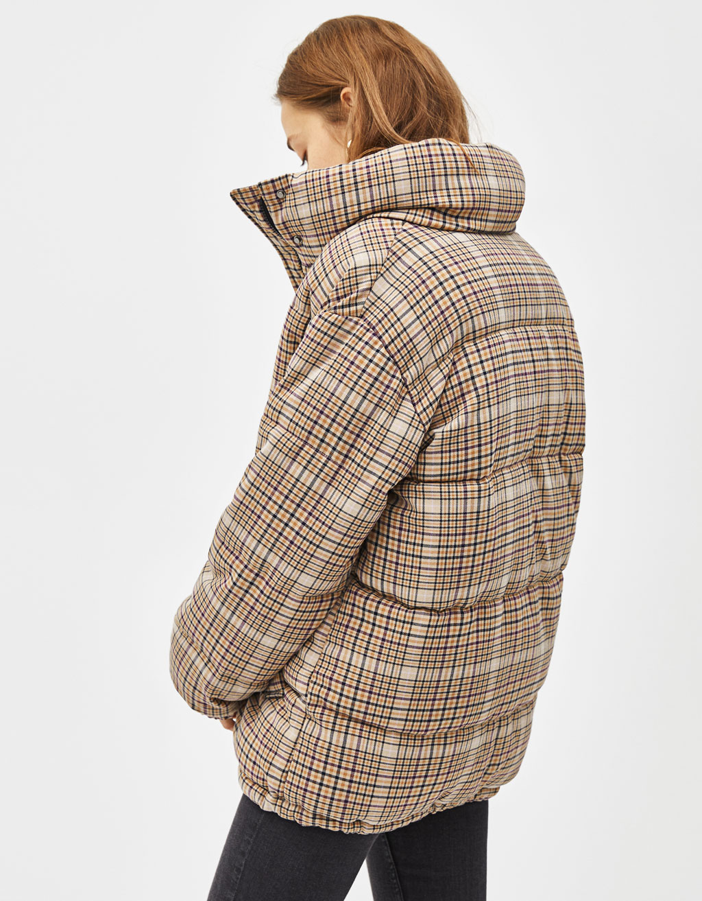Bershka online plaid coat