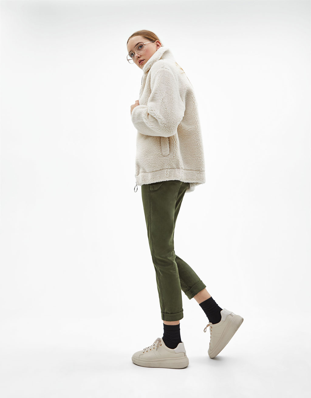 Women S Jackets Autumn Winter 2018 Bershka Oversized Faux Shearling Jacket