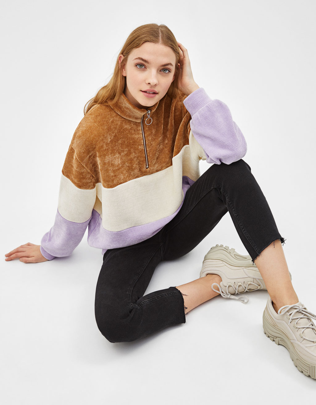 Belgium Vêtements Shirts Bershka Sweat Femme wUfIOnqWn