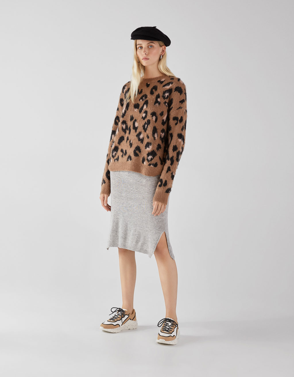 bershka zebra print jumper