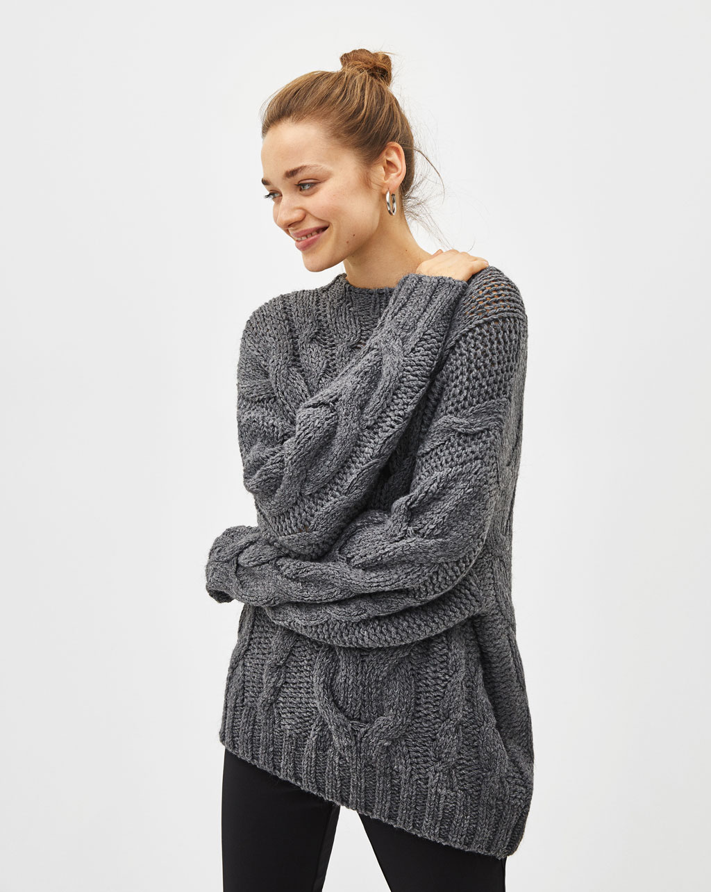Oversized cable-knit sweater