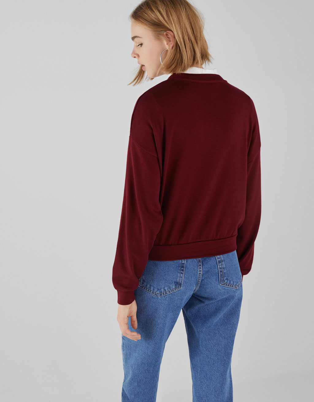 Bisiklet Yaka Kazak Kemer Bershka Turkey