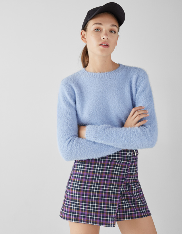 Langarm-Pullover aus Kunstfell