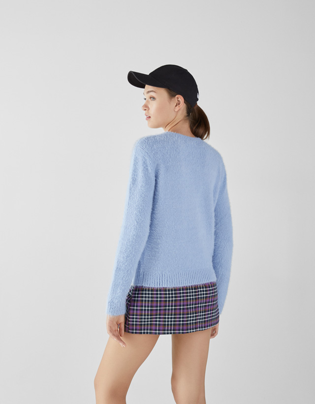 Langarm-Pullover aus Kunstfell
