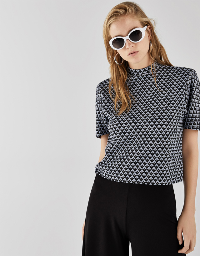 Shirt mit geometrischem Jacquard-Muster