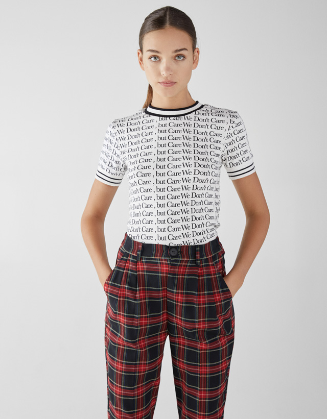 Camiseta Estampada Mujer Bershka