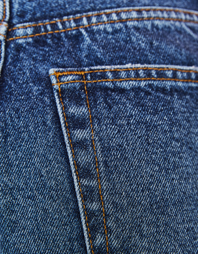 Mom-Fit-Jeansshorts im Vintagelook mit seitlichem Streifen