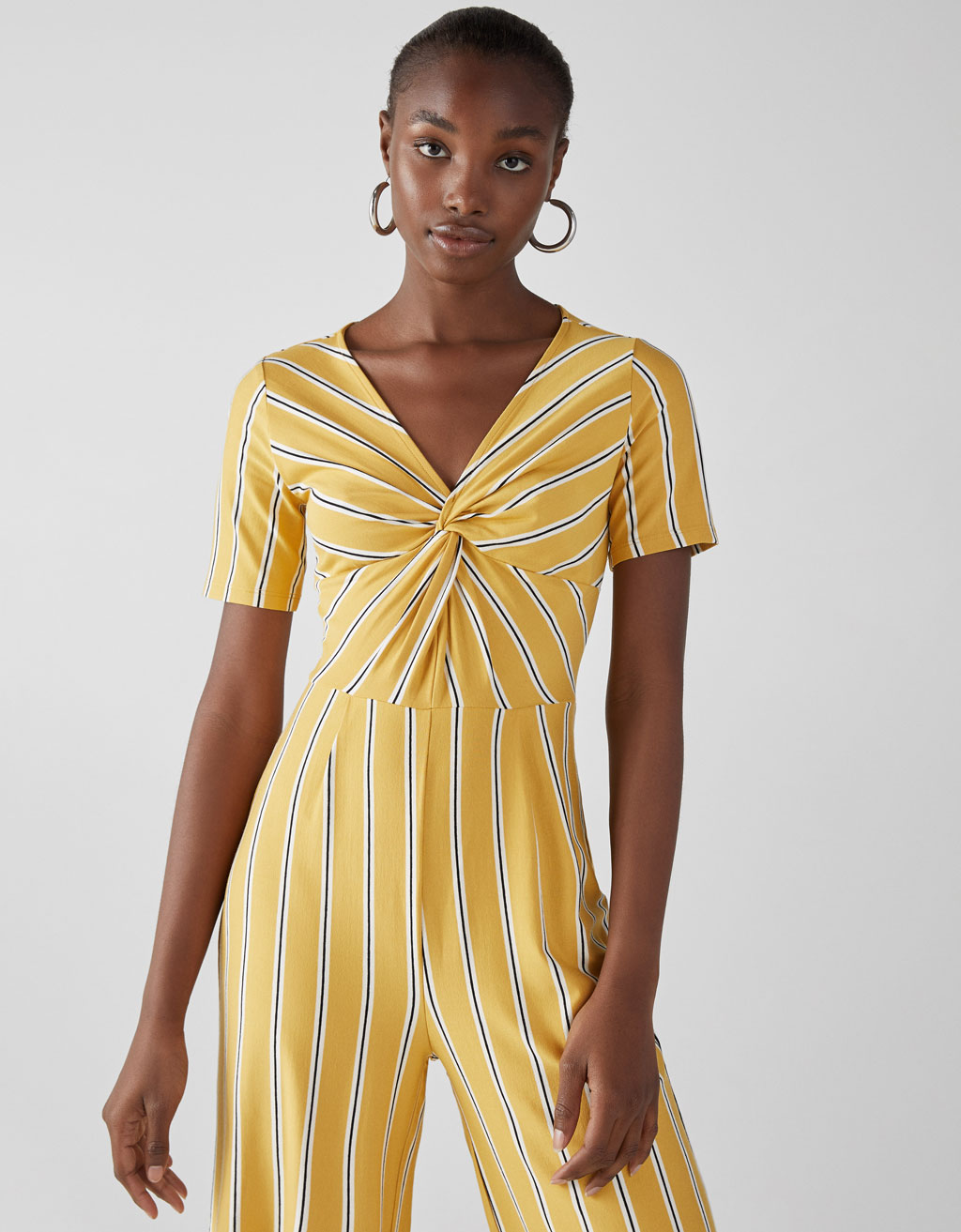 bershka yellow jumpsuit