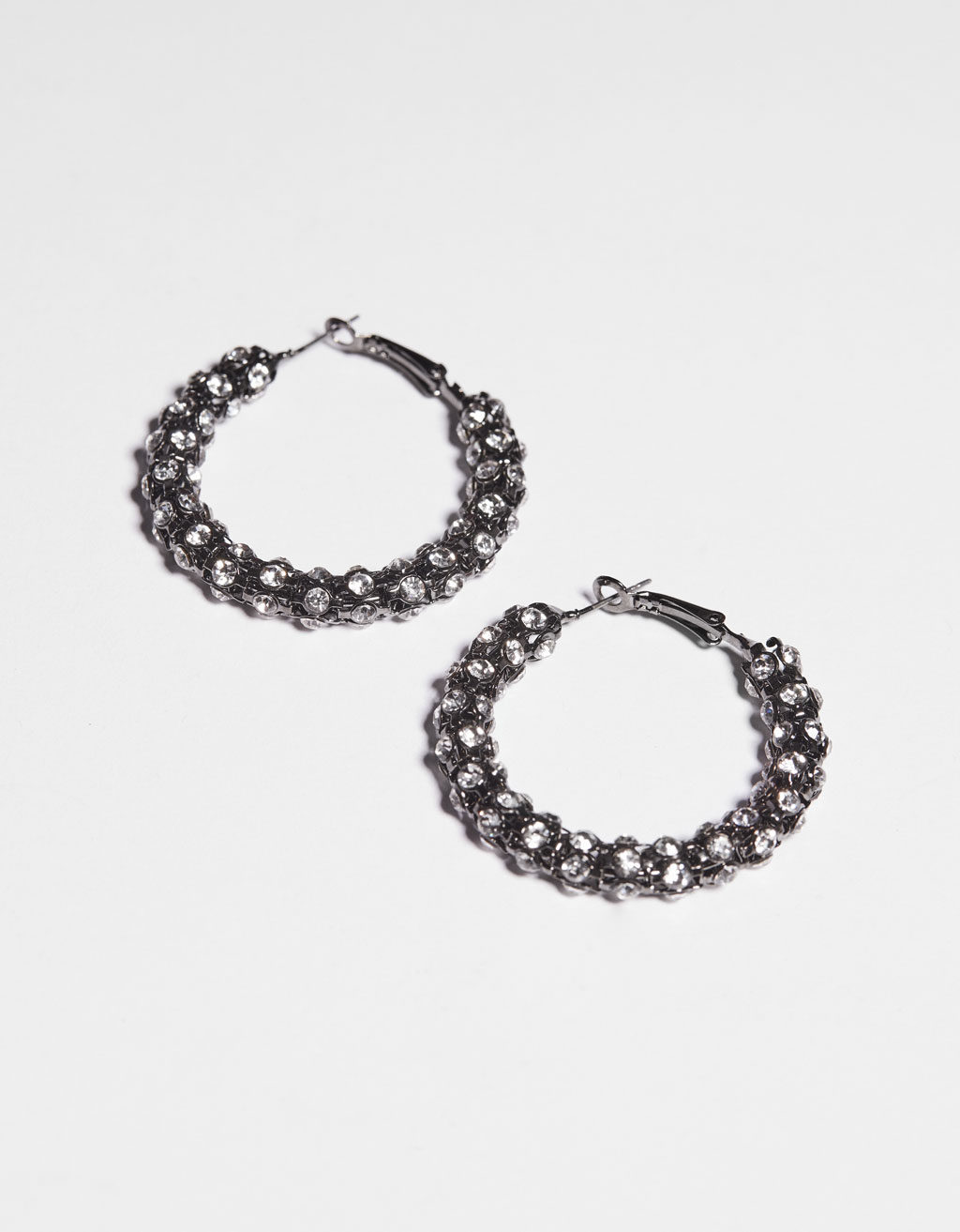 Sparkly Hoop Earrings New Bershka United States Sparkly Hoop Earrings