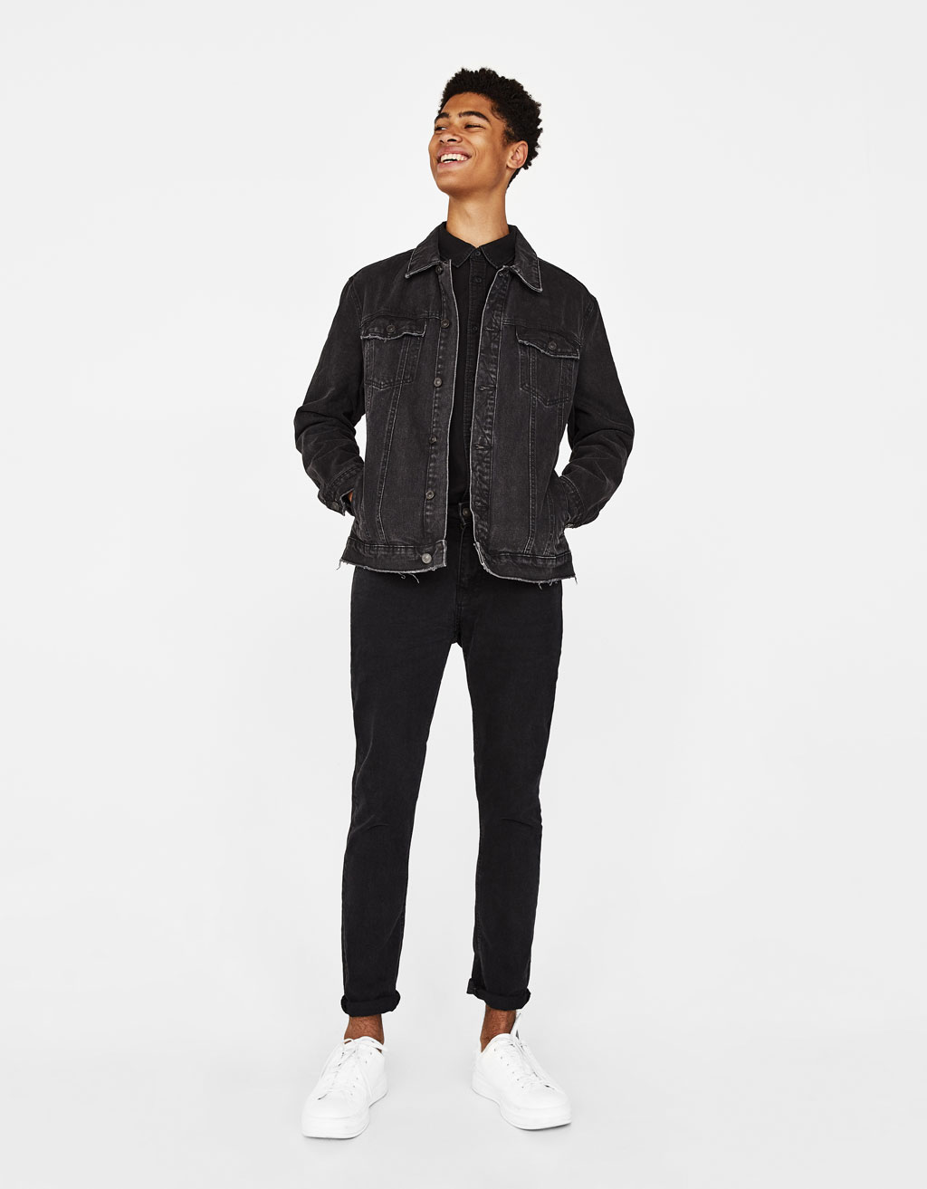 bershka black denim jacket