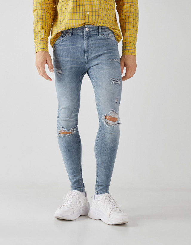 Super-Skinny-Fit-Jeans mit Rissen Join Life