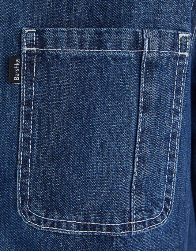 Jeans-Hemdjacke mit Taschen