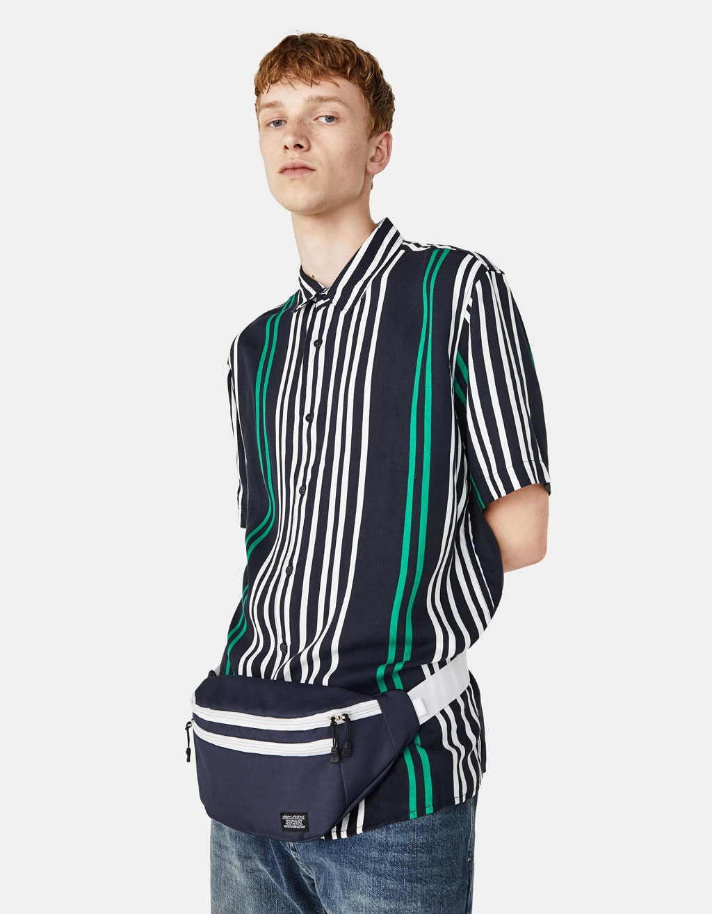 camisa de rayas hombre bershka