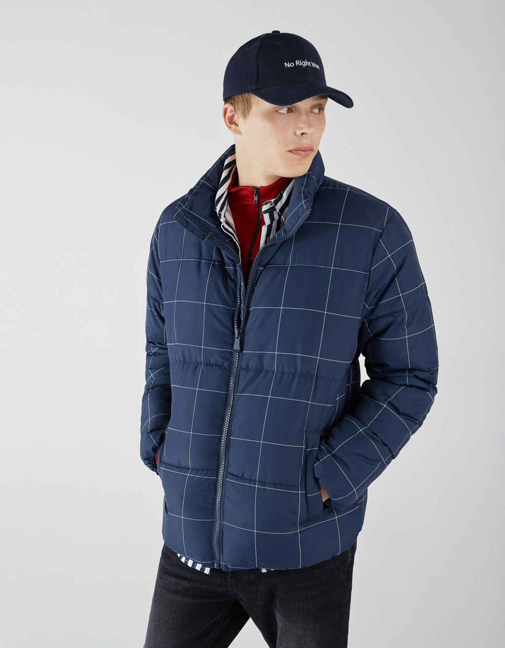 Cazadora Puffy de cuadros - Última Semana - Bershka Costa Rica