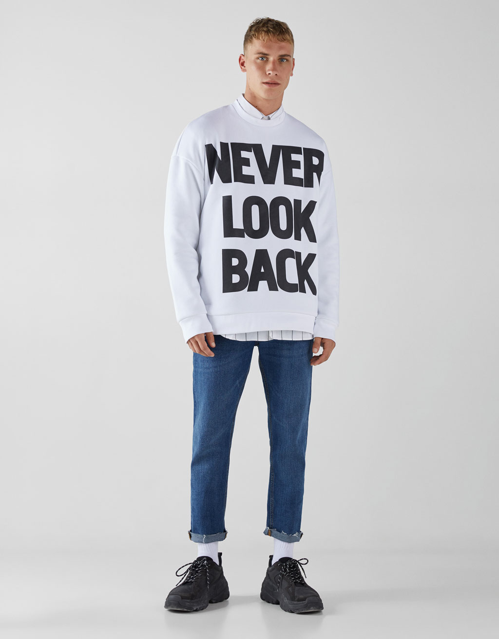 Printed Sweatshirts Clothing Men Bershka Lithuania