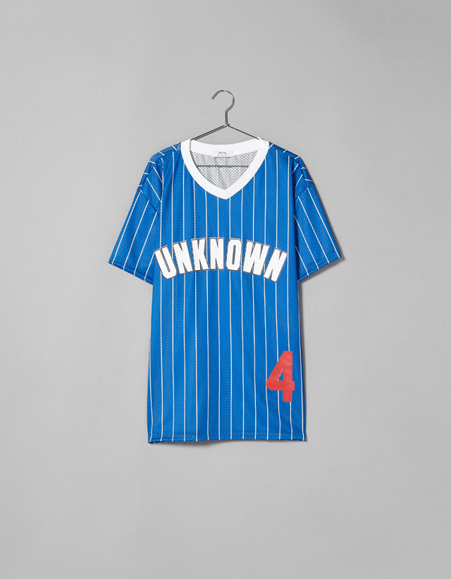 Baseball-Shirt aus Mesh-Gewebe „UNKNOWN”