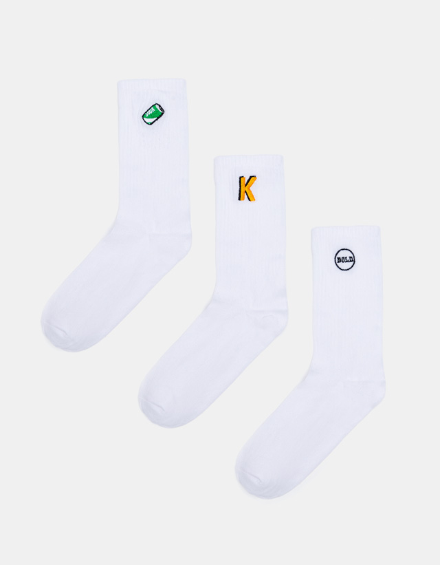 3er-Pack Socken mit Stickereien Join Life