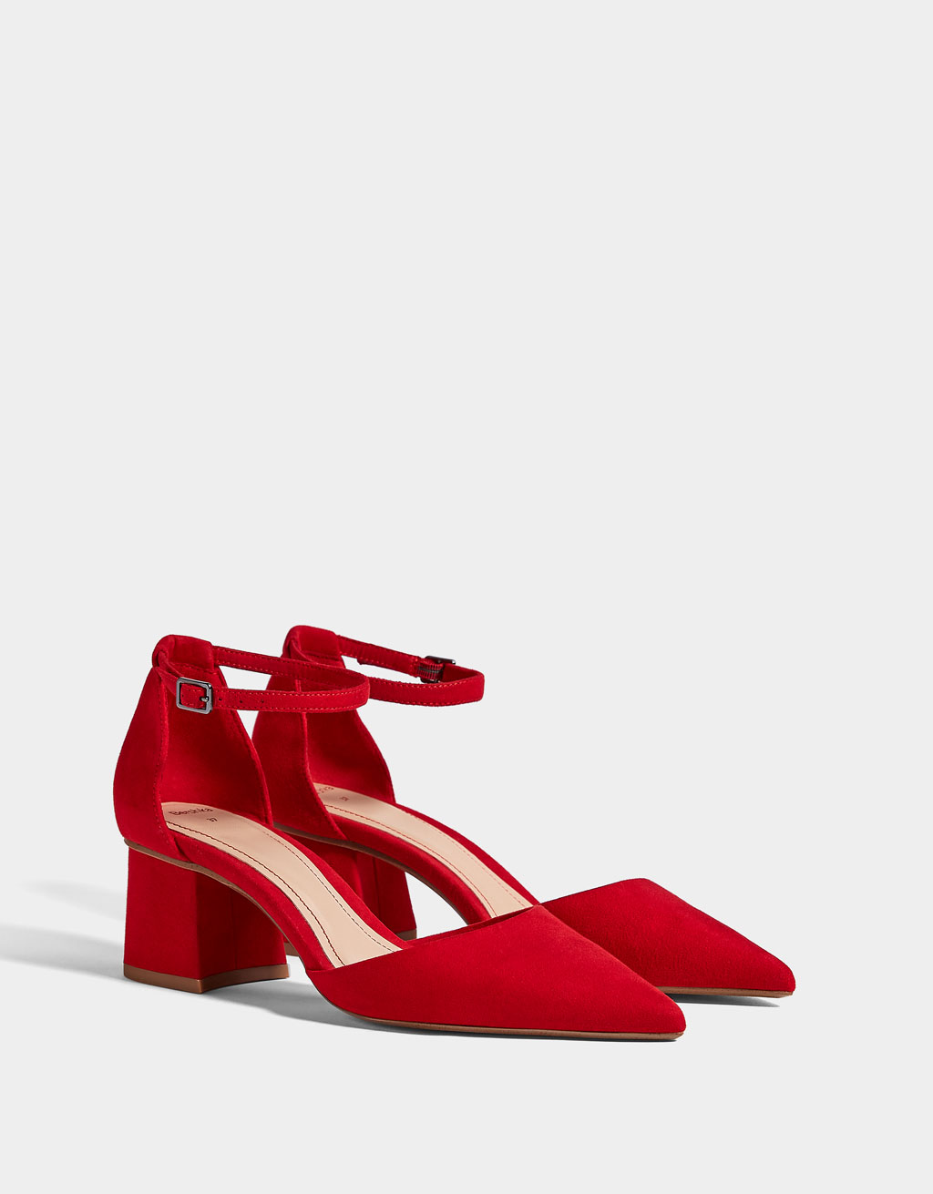 Red mid-heel shoes - Shoes - Bershka 