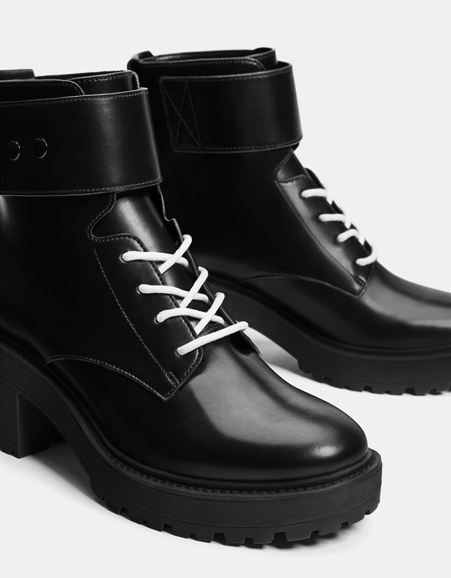 low heel platform ankle boots