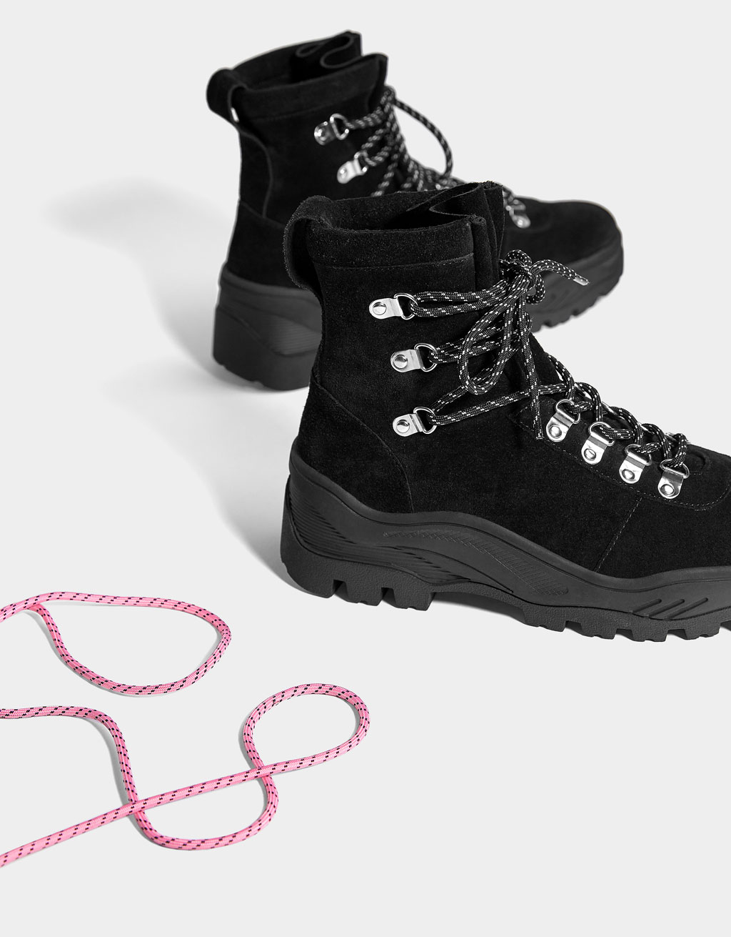 Leather Track Sole Ankle Boots Shoes Bershka Kosovo