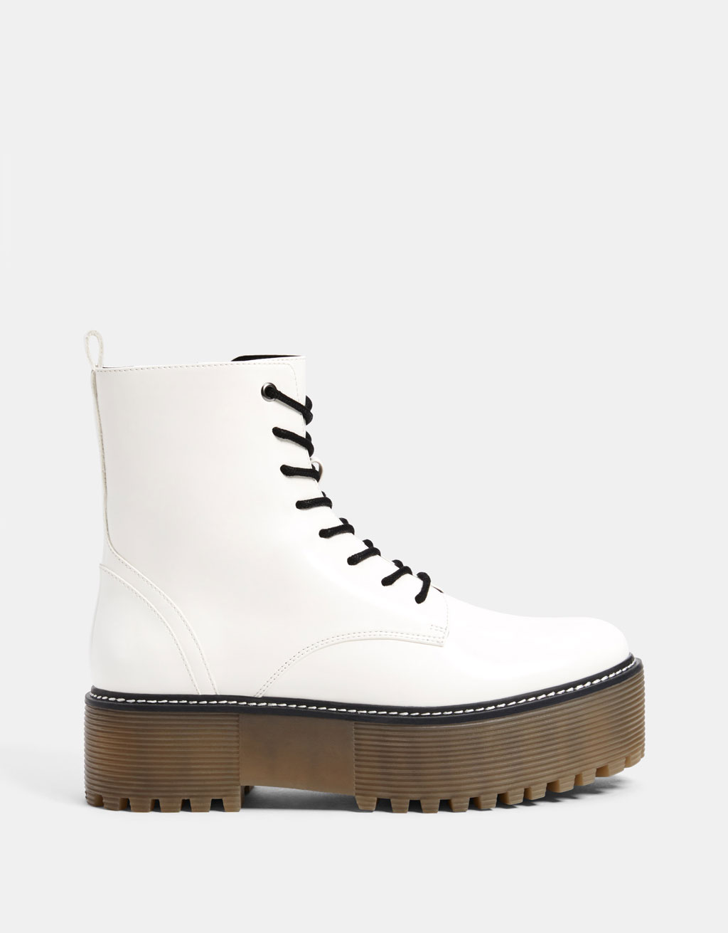 bershka white boots