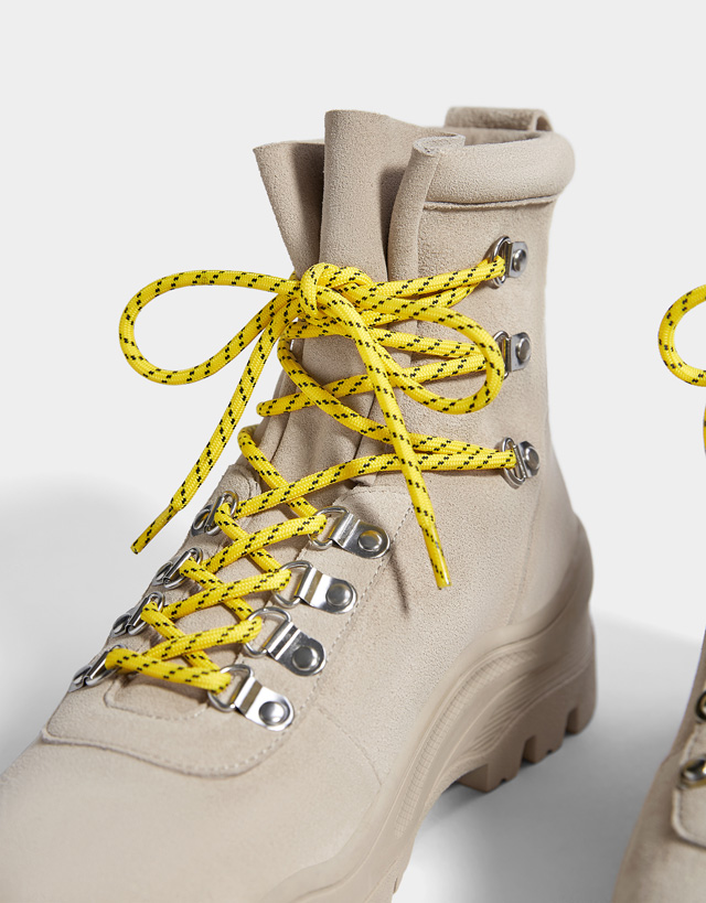 brown track sole boots