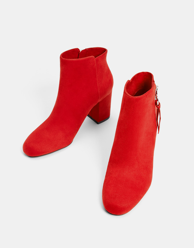 bershka red boots