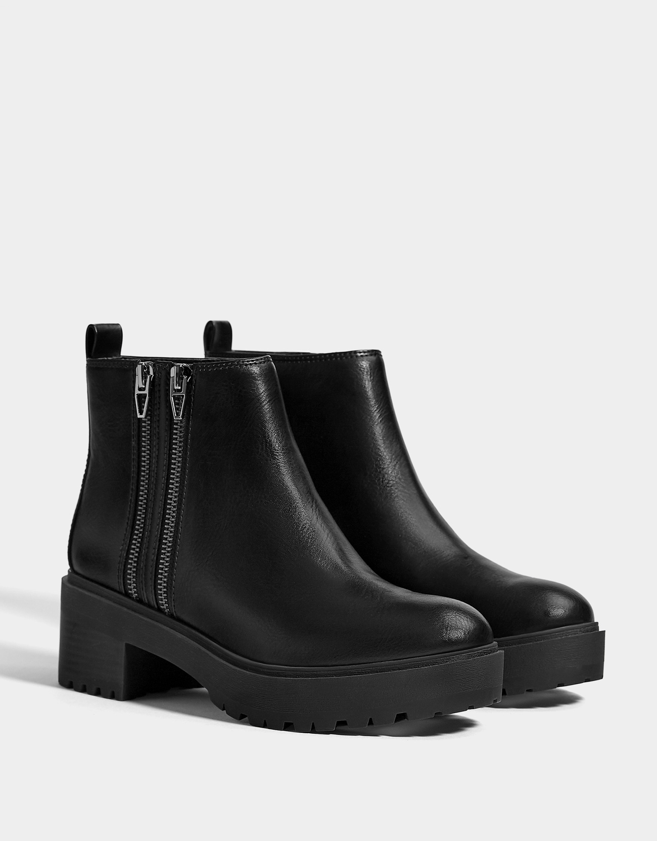 Platform ankle boots with a zip detail 