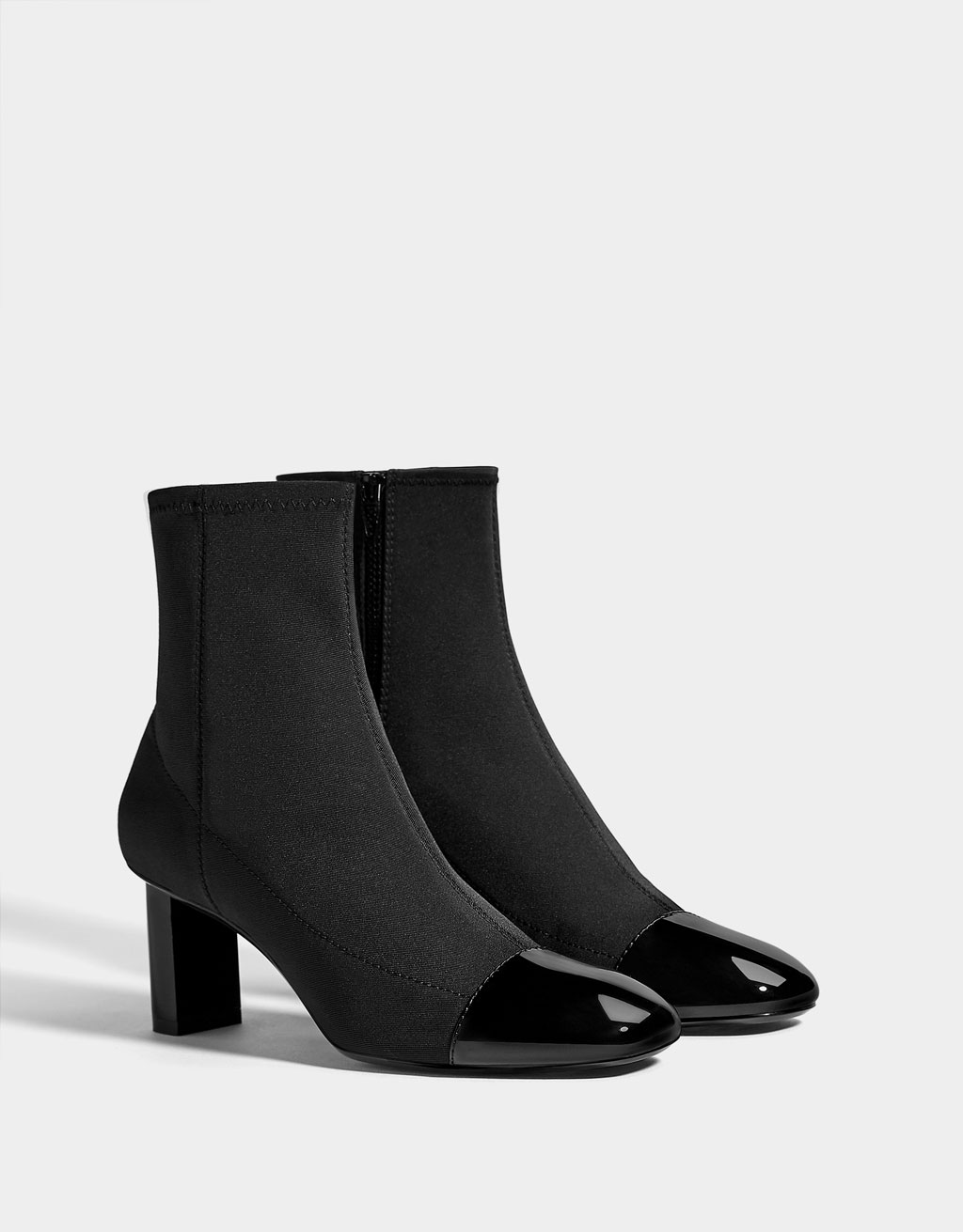 patent toe cap boots