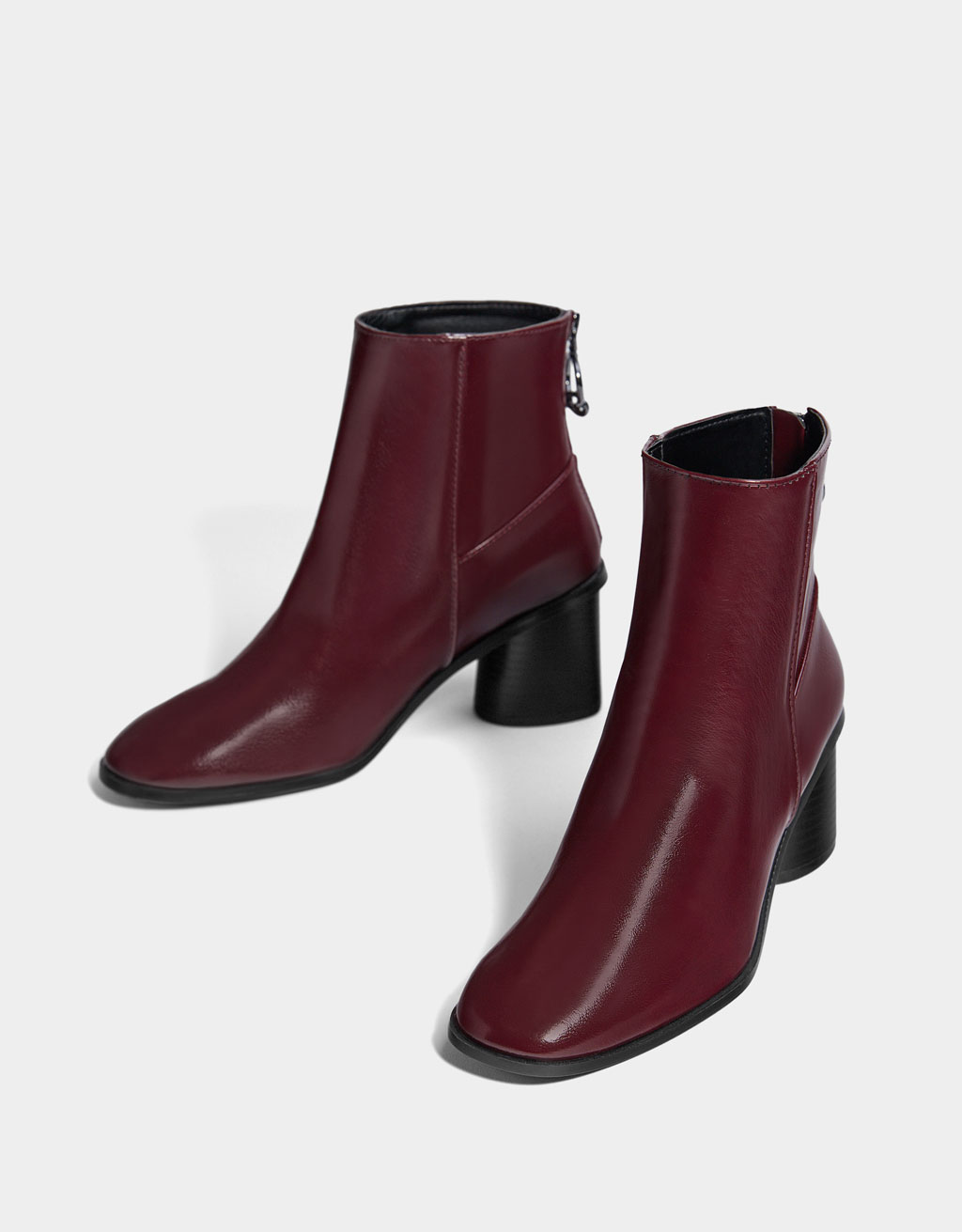 mid heel platform ankle boots