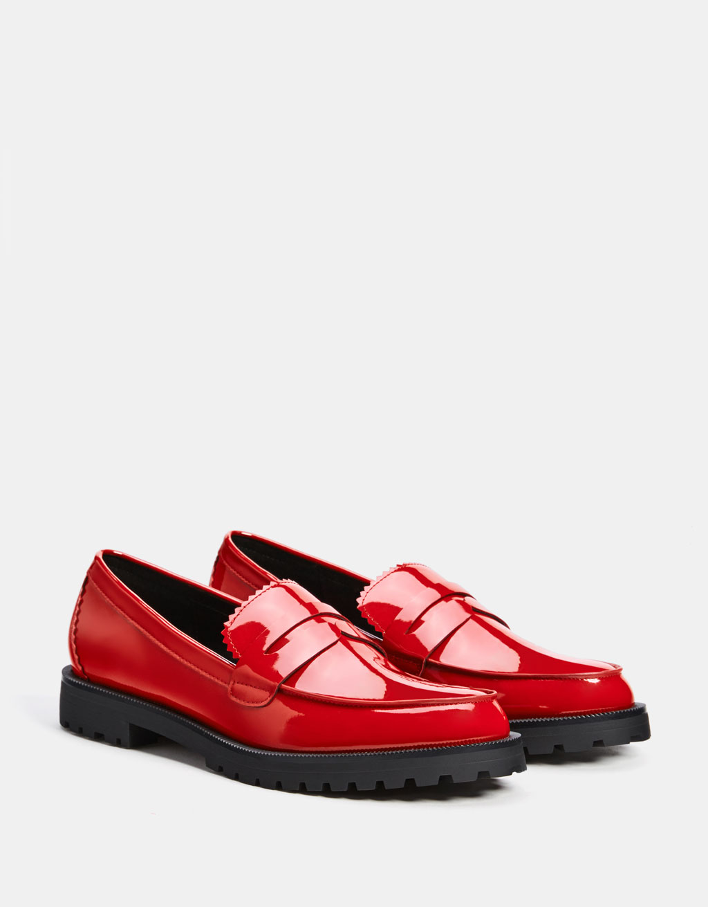 Red penny loafers clearance