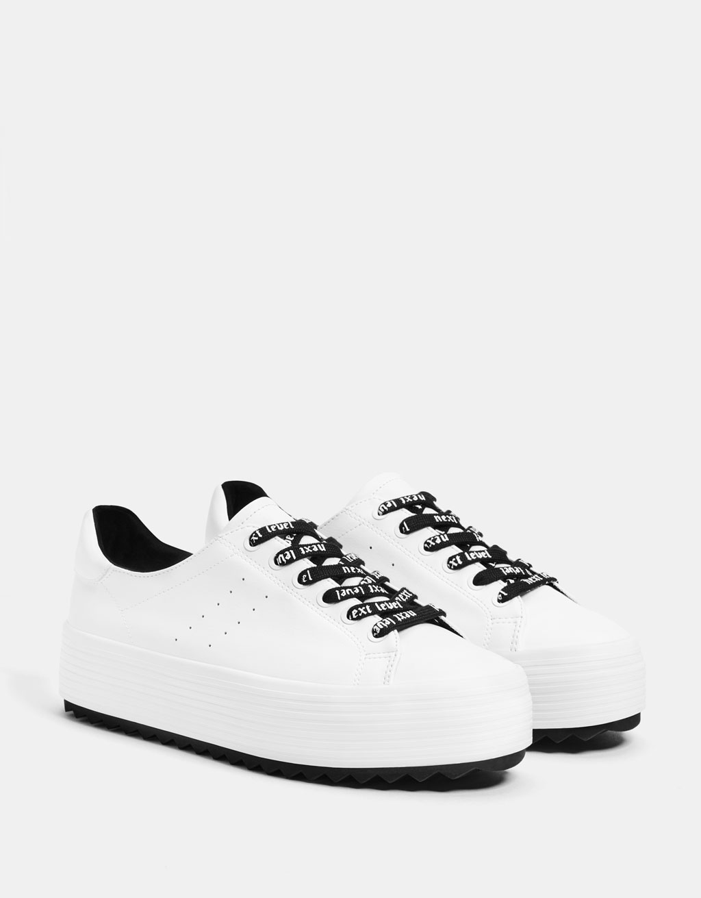 detailed look uk cheap sale well known White platform trainers - Trainers - Bershka Albania detailed look uk cheap sale well known White platform trainers - Trainers - Bershka Albania