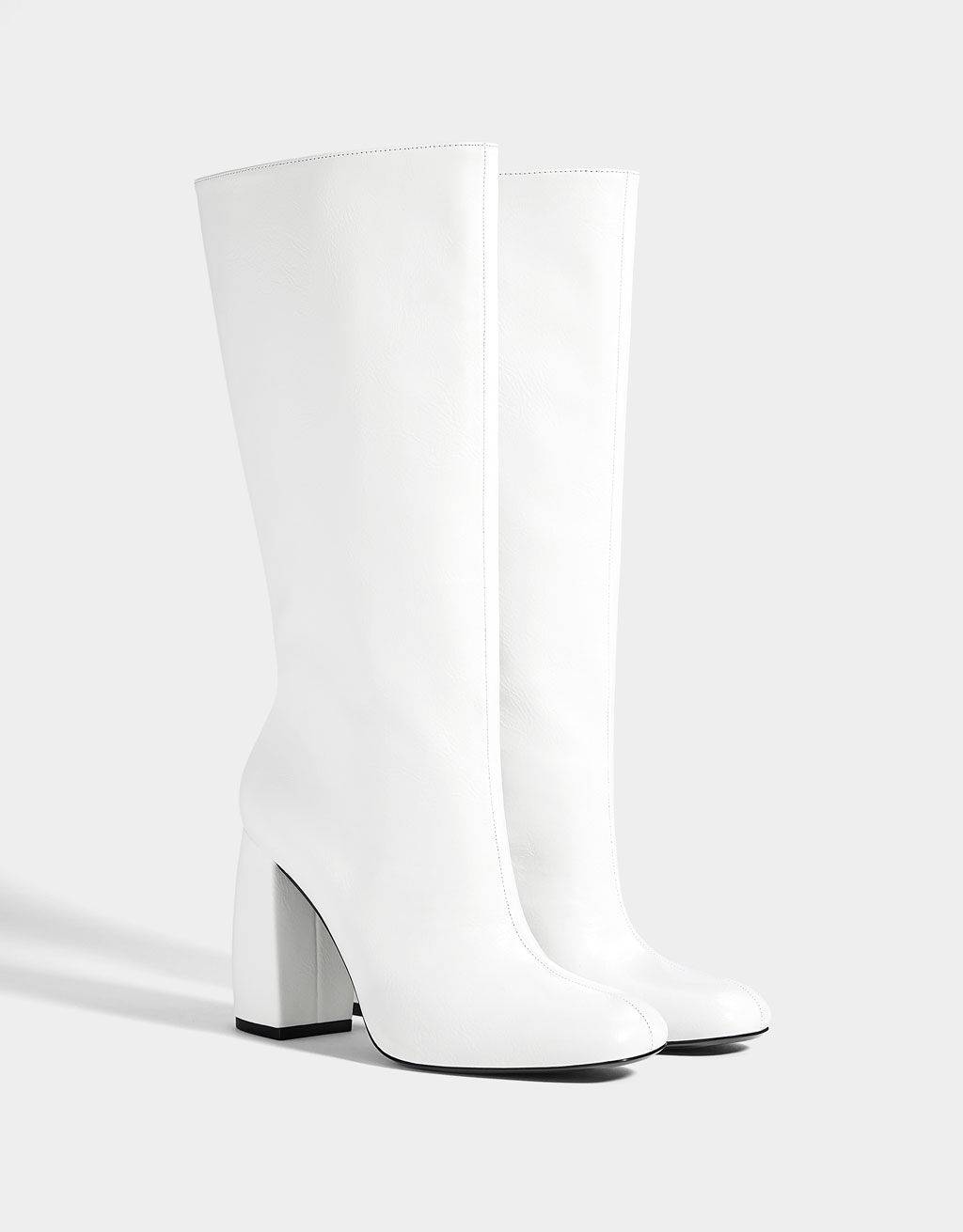 wide leg high heel boots