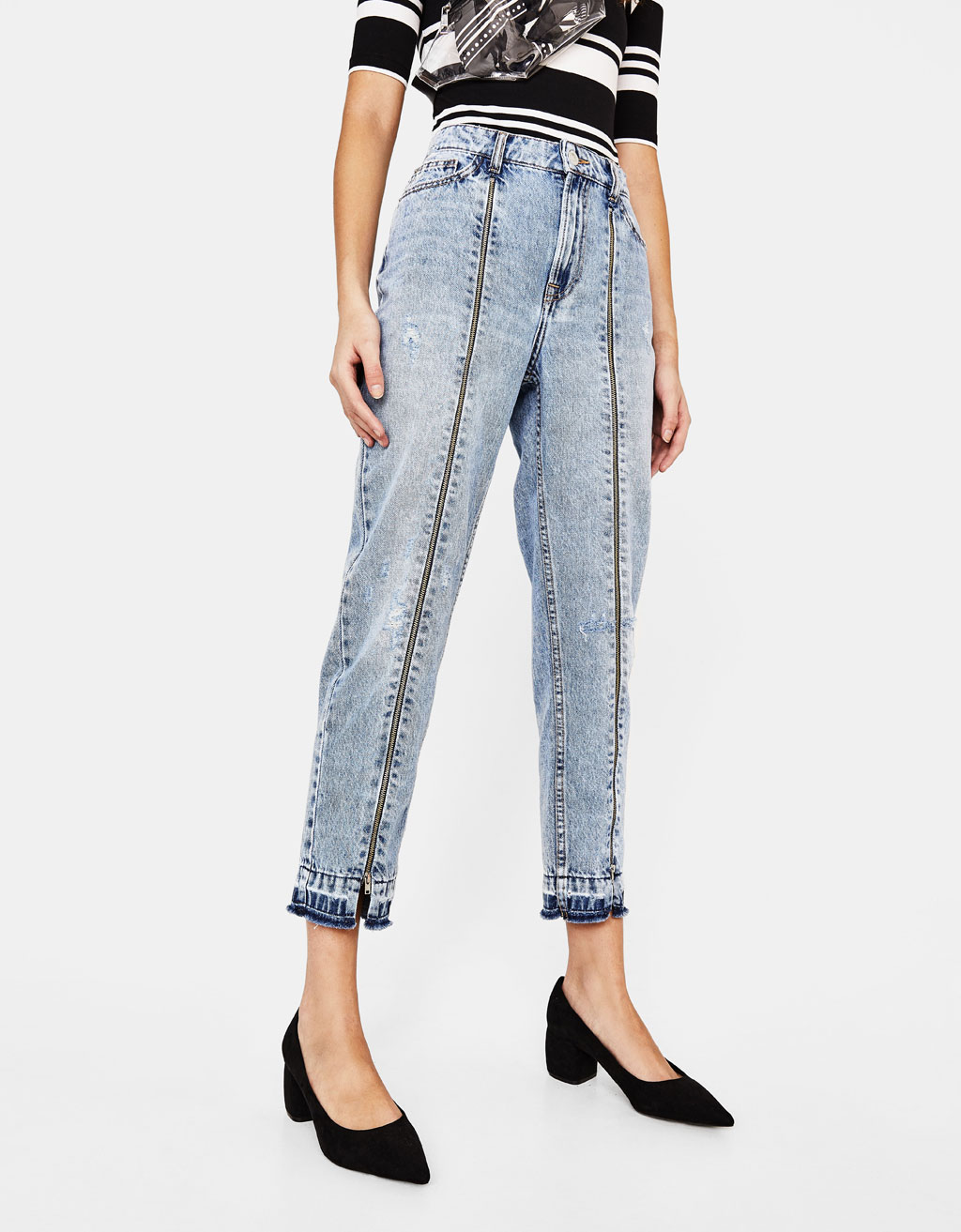 jeans with zips
