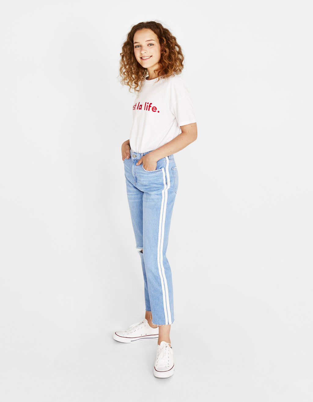 bershka striped jeans