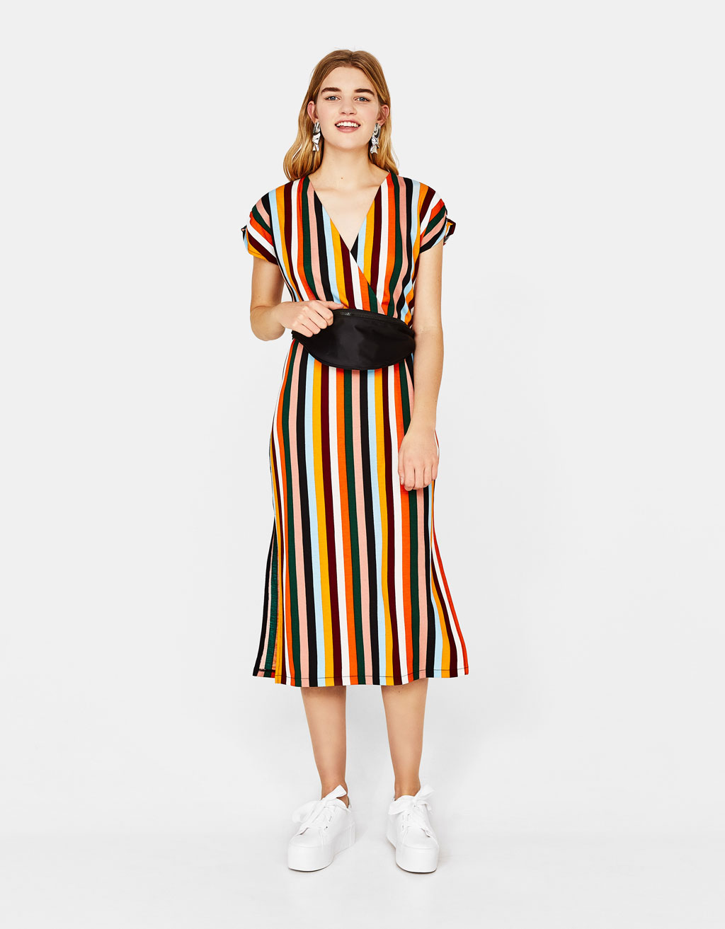 striped dress with belt