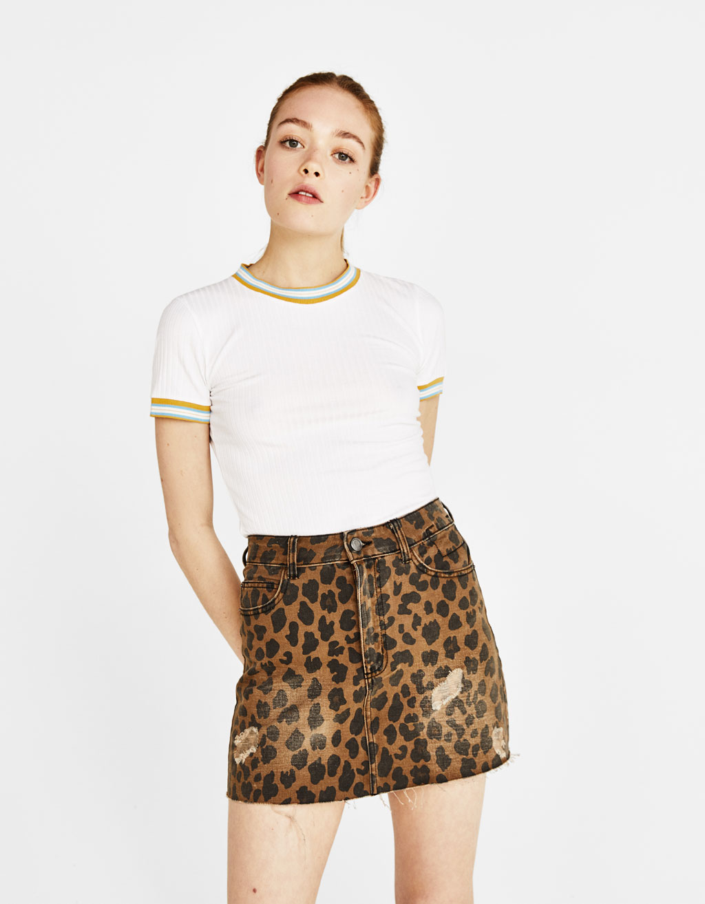 Леопардовая джинсовая юбка. Бершка леопард. Леопардовая юбка бершка. Юбка бершка леопард. Блузка леопард бершка.