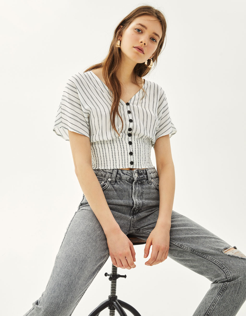 blusas manga ancha 2018