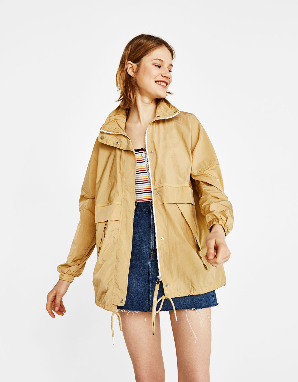Shoptagr Thin Parka With Hood By Bershka