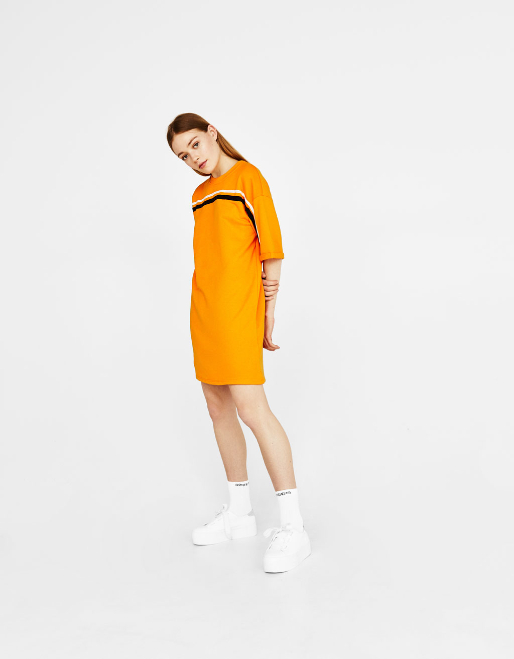 bershka orange dress