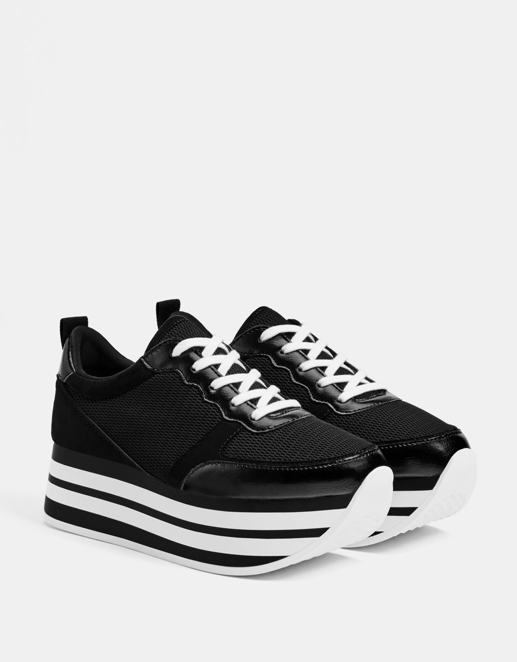 Never Pay Full Price For Pantofi Sport Materiale Combinate Cu Platformă Negri