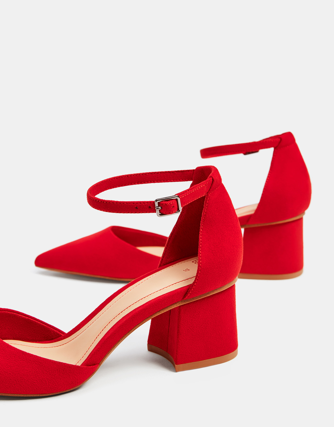 Bershka Red Mid Heel Shoes At 19 99 Love The Brands