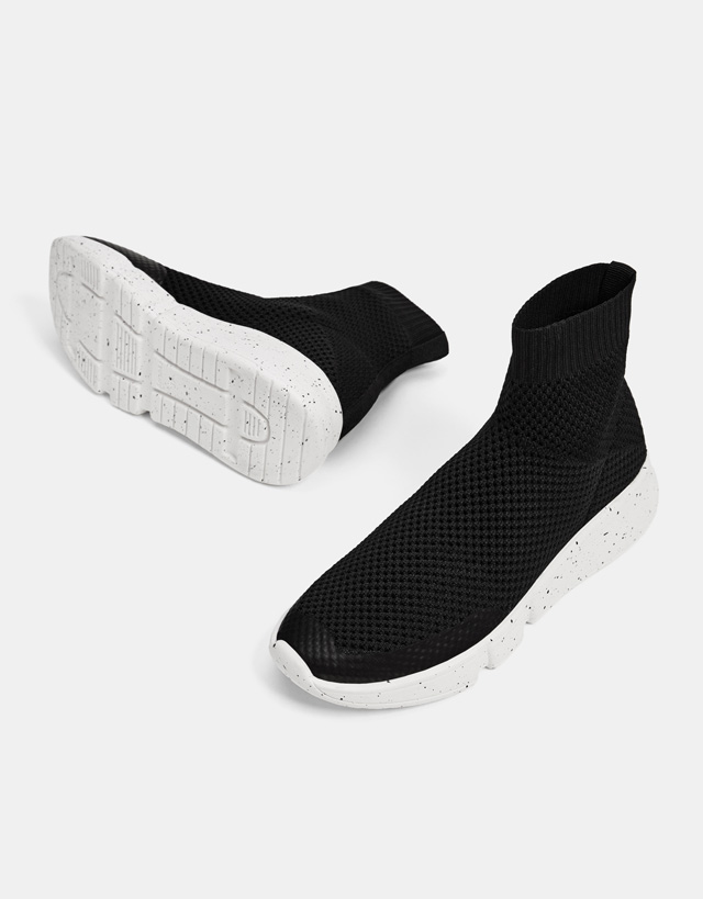 Bershka Sock-style high-top sneakers at £39.99 | love the brands