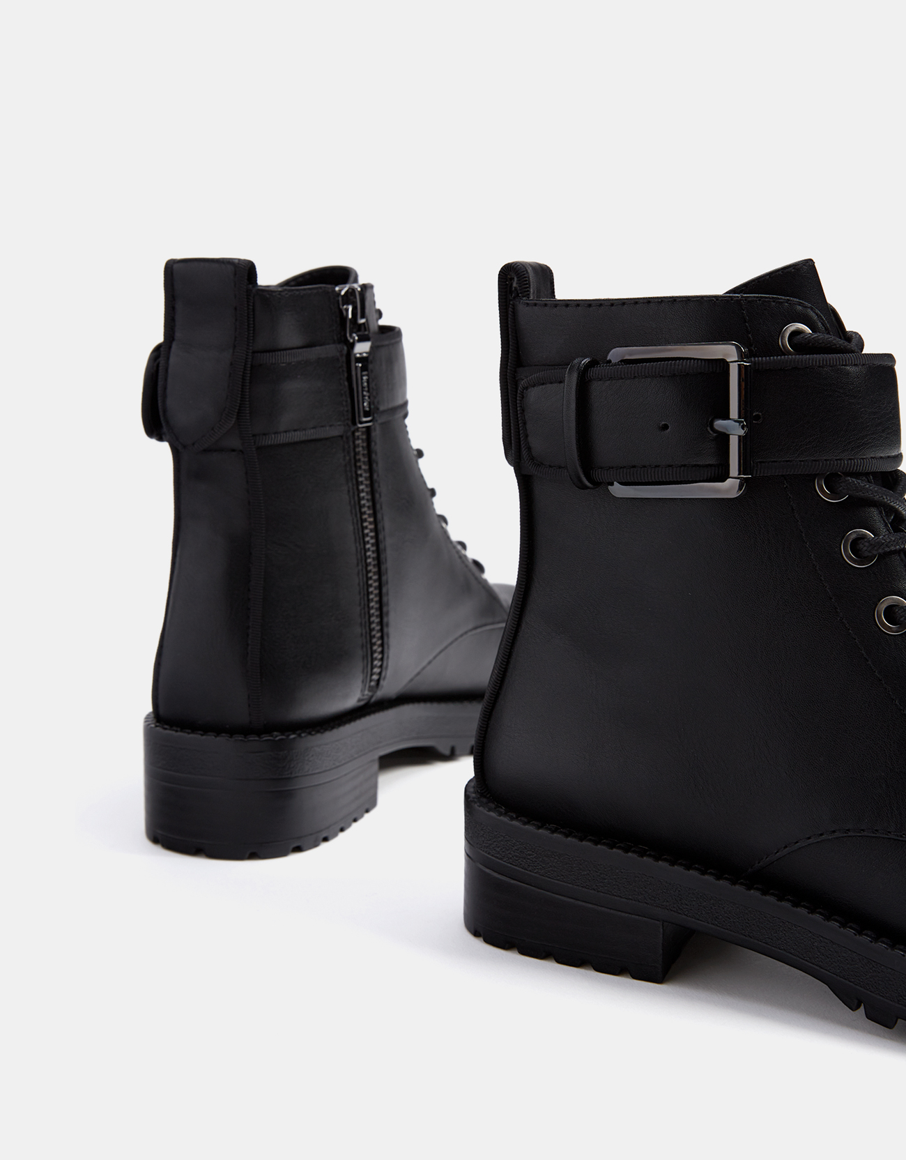 biker ankle boots with buckles
