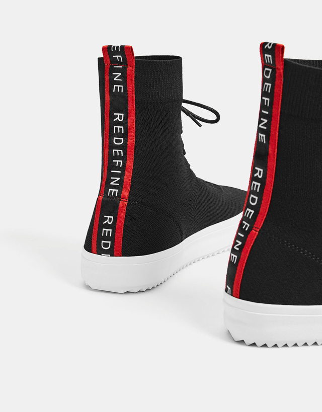 Bershka Men�s hightop sockstyle sneakers at £45.99