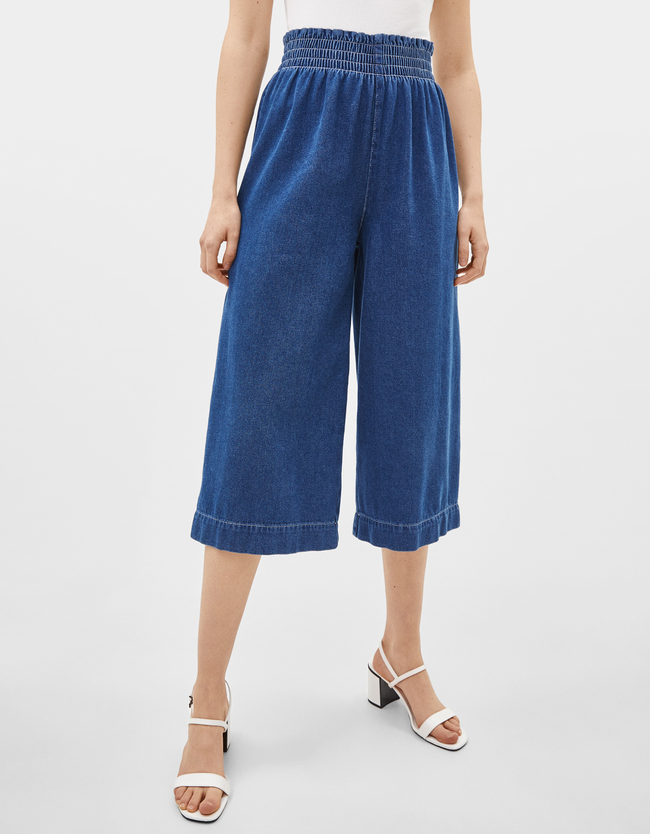 bershka denim culottes